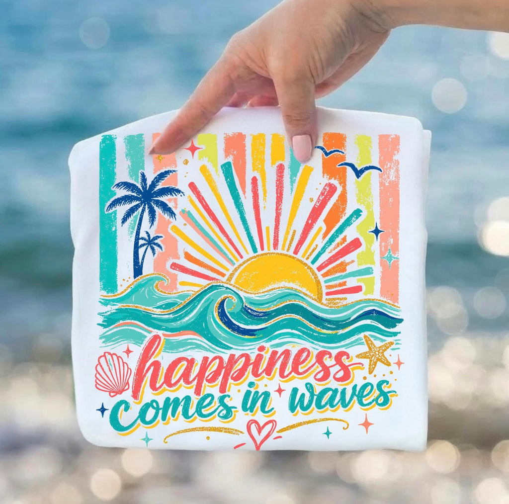 Happiness Comes In Waves Unisex Tee